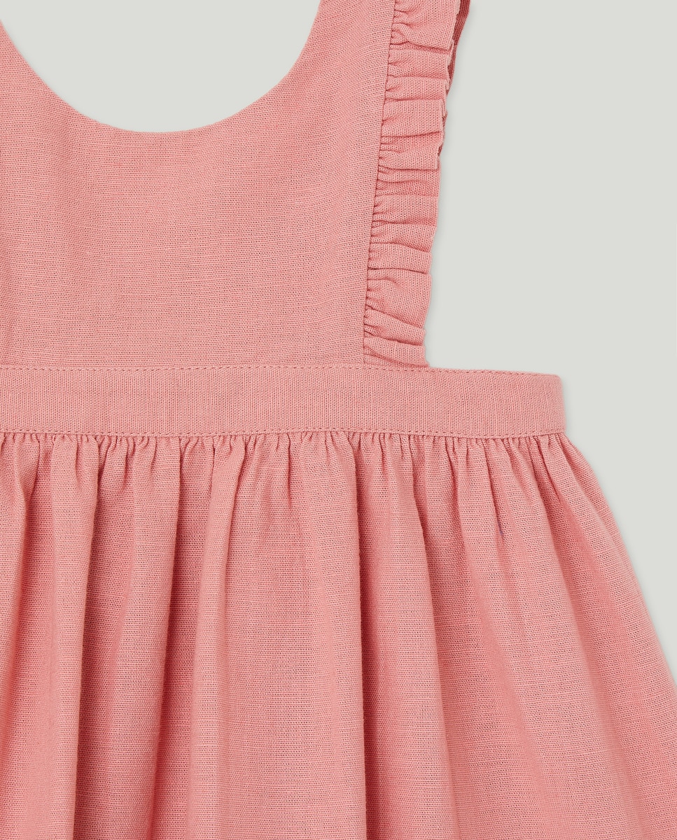 Vestido bebé niña lino_ Coral-3