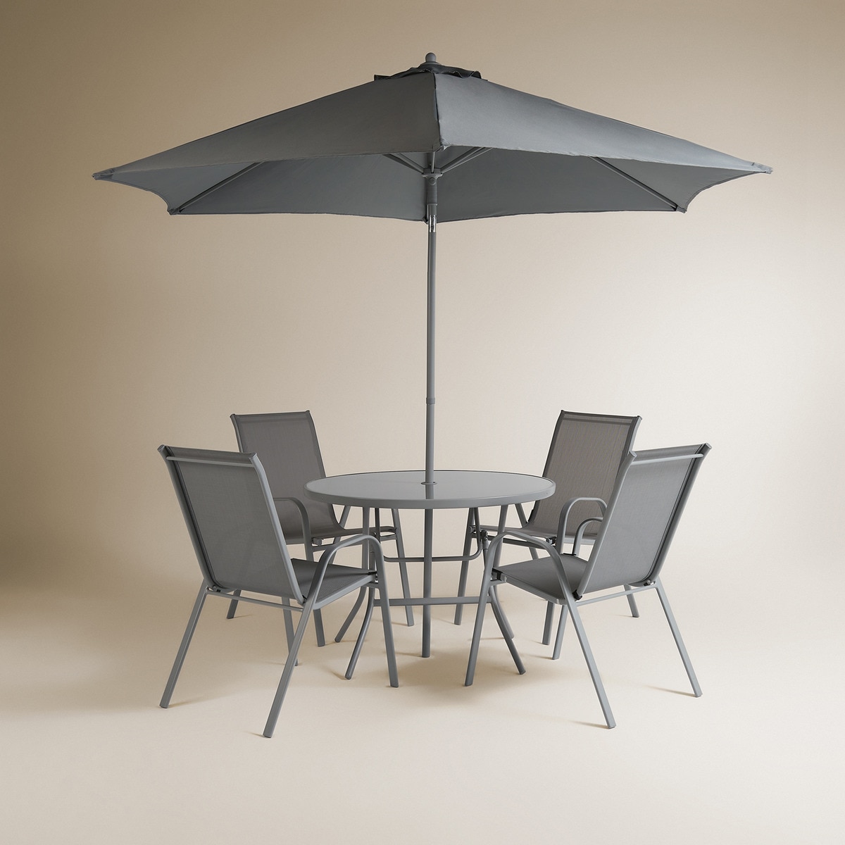 Conjunto de comedor de jardín Algarve Basics El Corte Inglés Gris claro-2