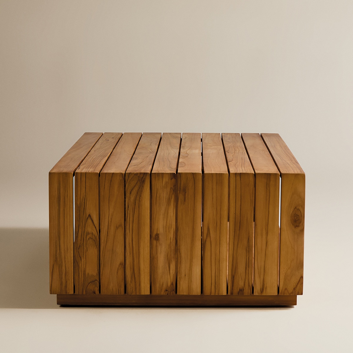 Mesa de Centro de Jardim de Madeira de Teca com Duas Alturas Sidney Natural-4