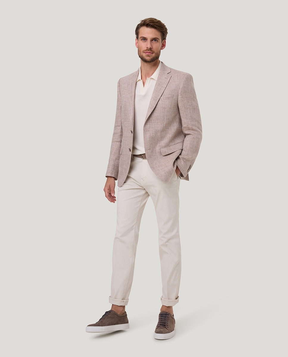 Casaco Smart Casual 100% Linho Bege-6