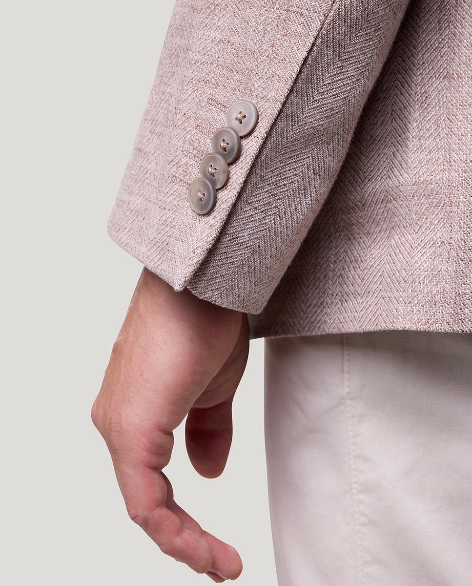 Casaco Smart Casual 100% Linho Bege-4