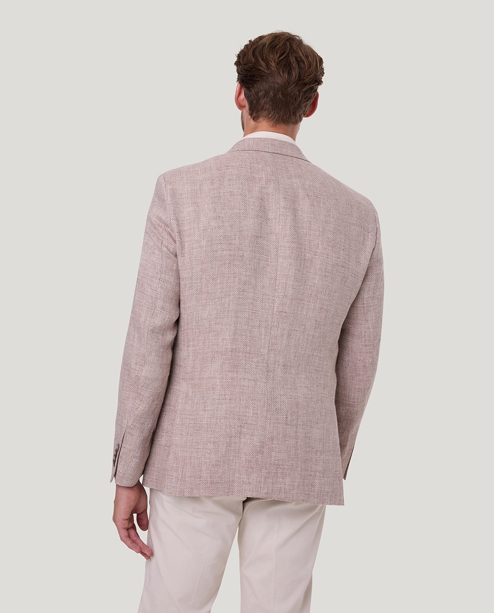 Casaco Smart Casual 100% Linho Bege-2