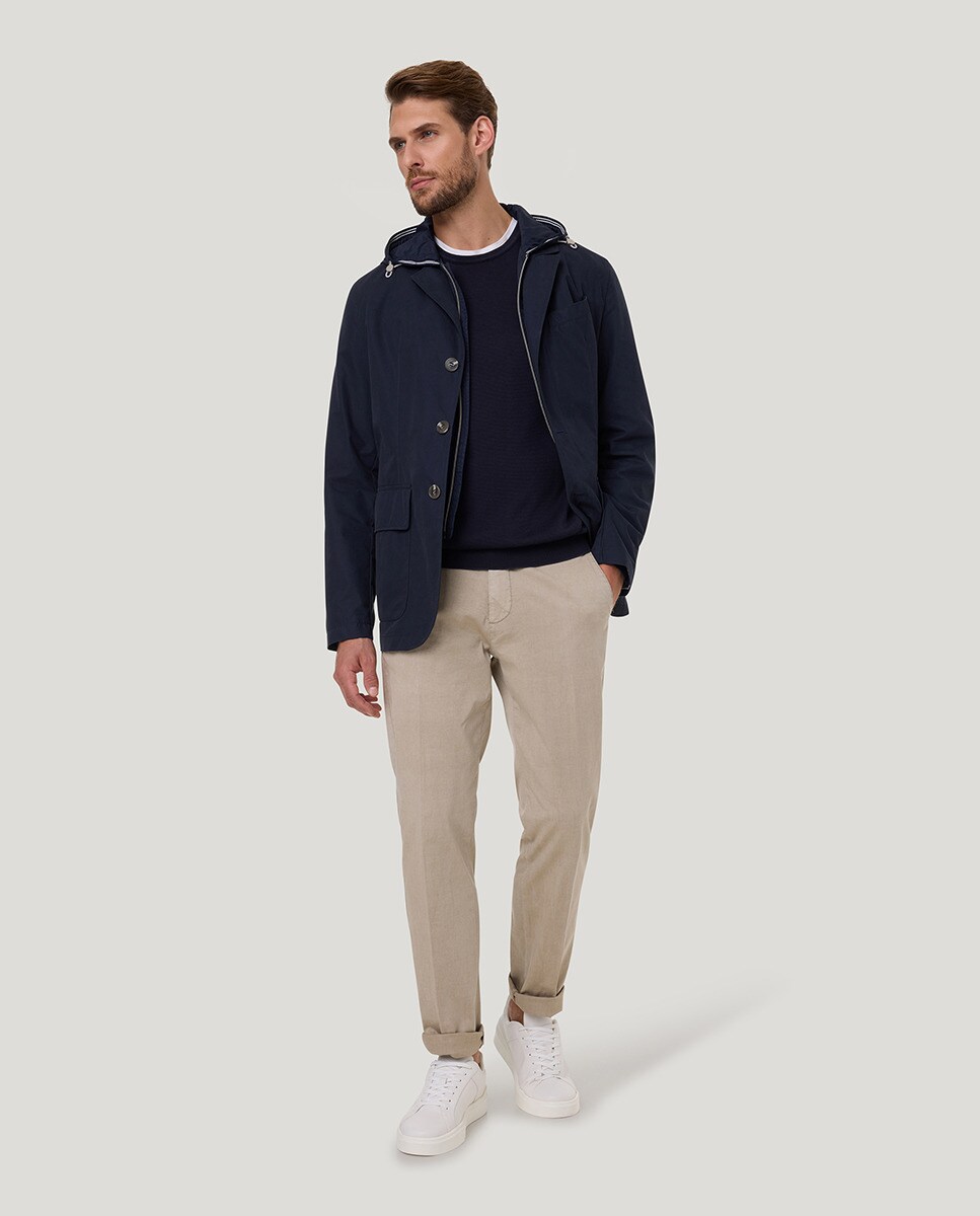 Camisola de Malha Confecionada em Malha de Algodão e com Gola Redonda Azul-marinho-5