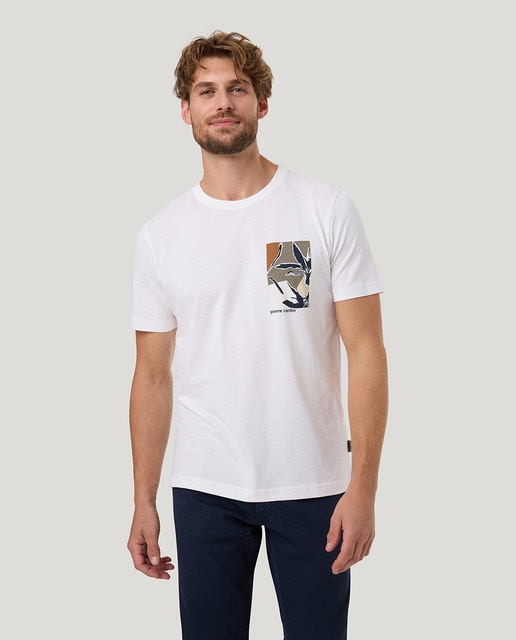 Imagem 0 de T-shirt de Algodão com Desenho no Peito