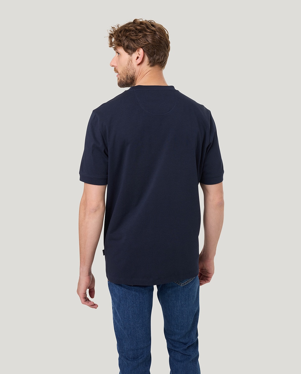 T-shirt Semi Dress de Piqué Azul-marinho-2