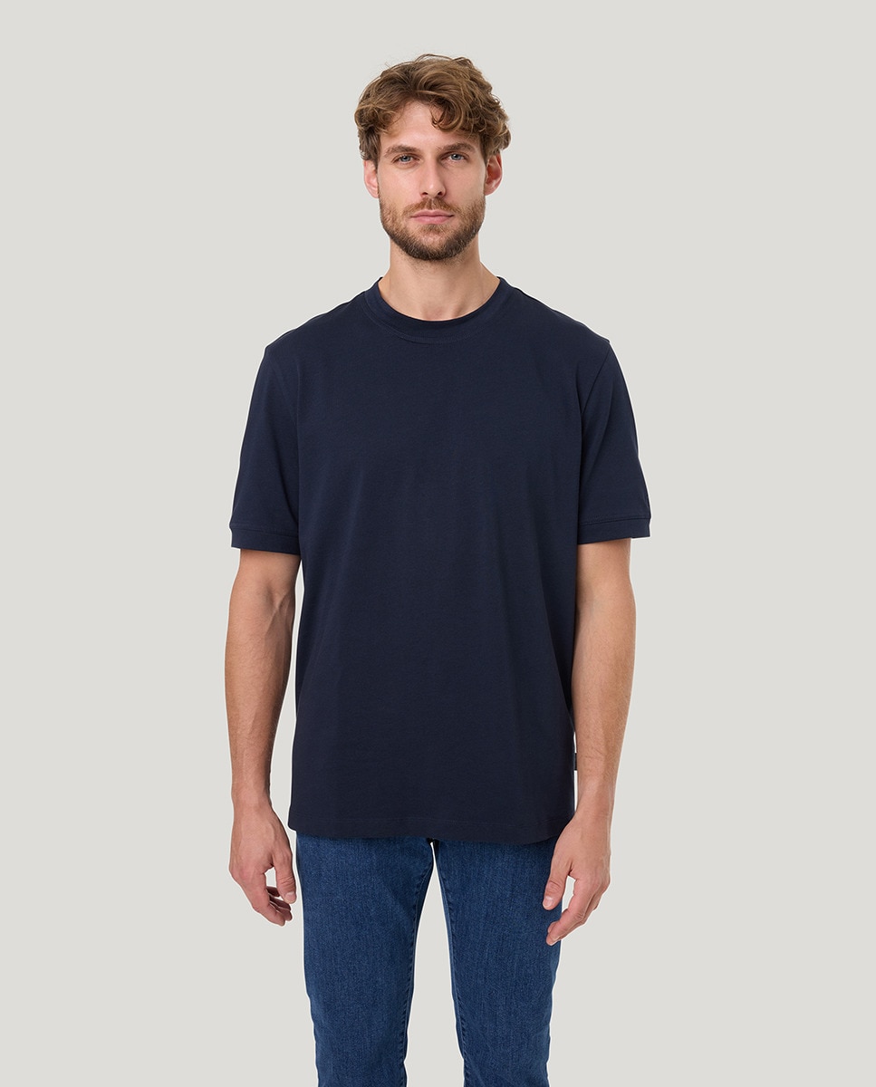 T-shirt Semi Dress de Piqué Azul-marinho-1