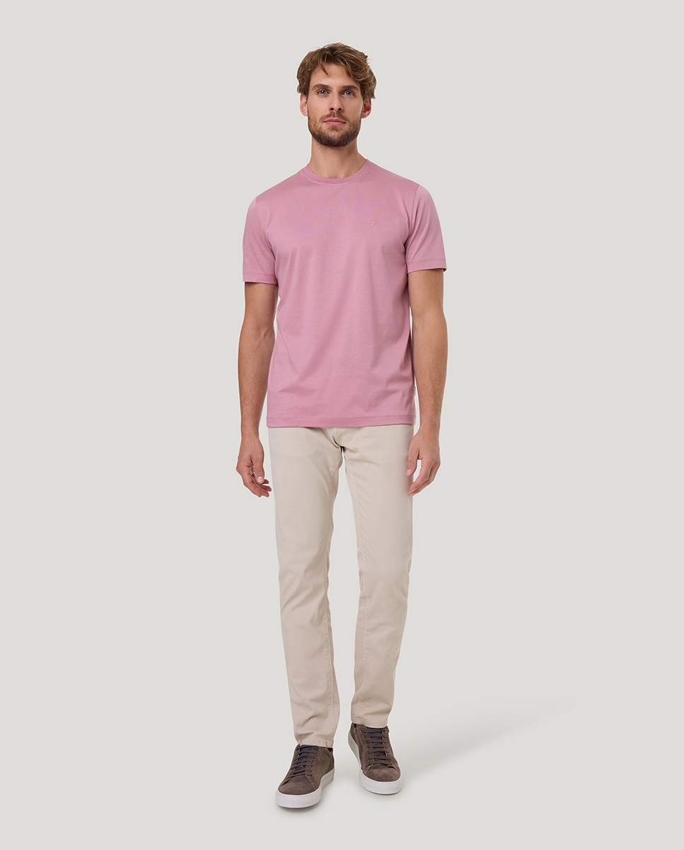 T-shirt em Algodão Mercerizado Rosa-6