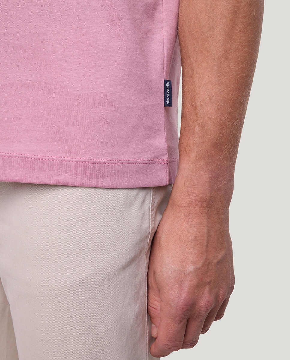 T-shirt em Algodão Mercerizado Rosa-4