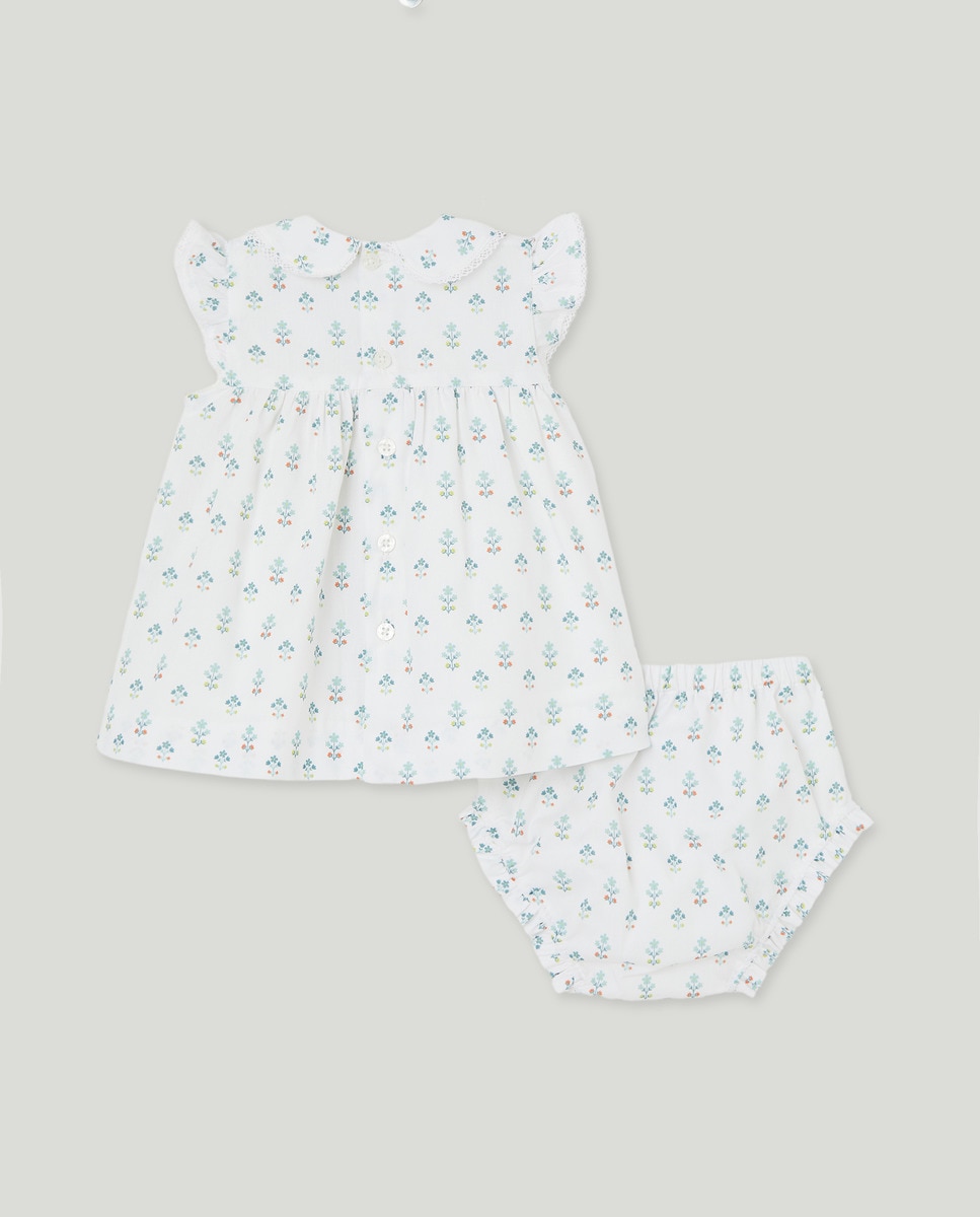Vestido de Bebé com Favos de Mel Verde-2