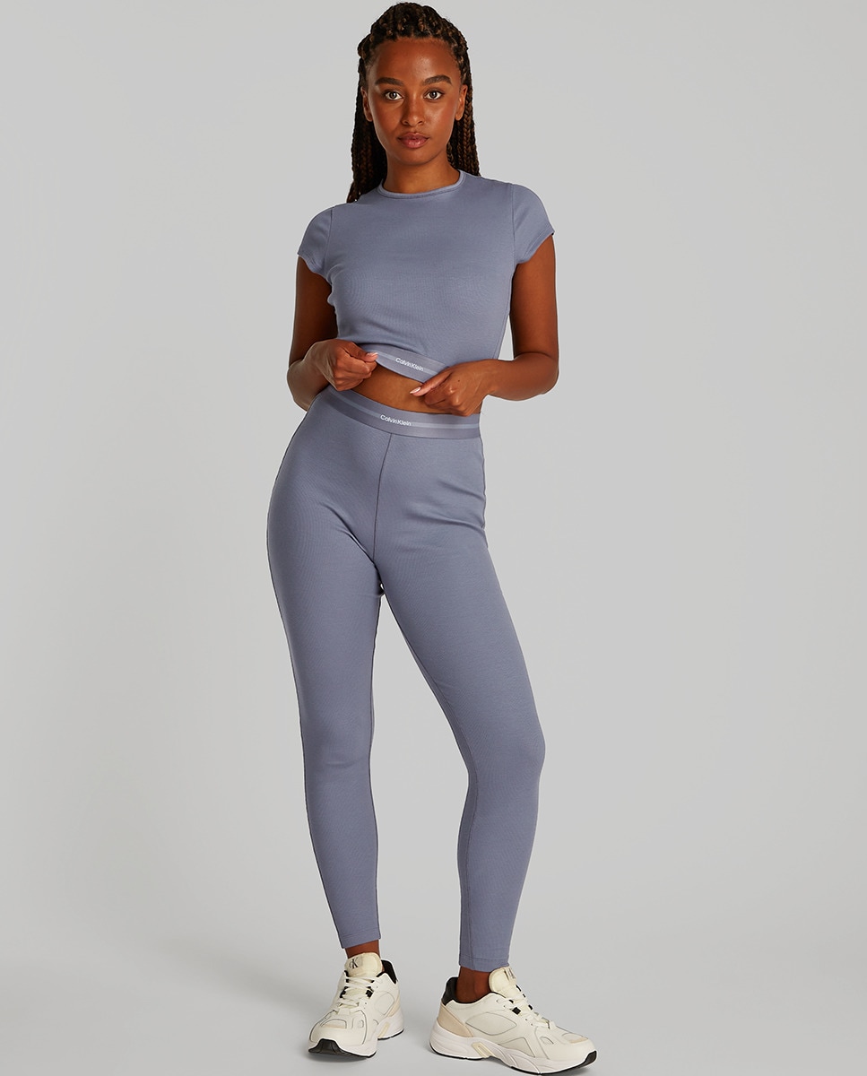 Top Cropped Cotton Stretch Rib Cinzento-5