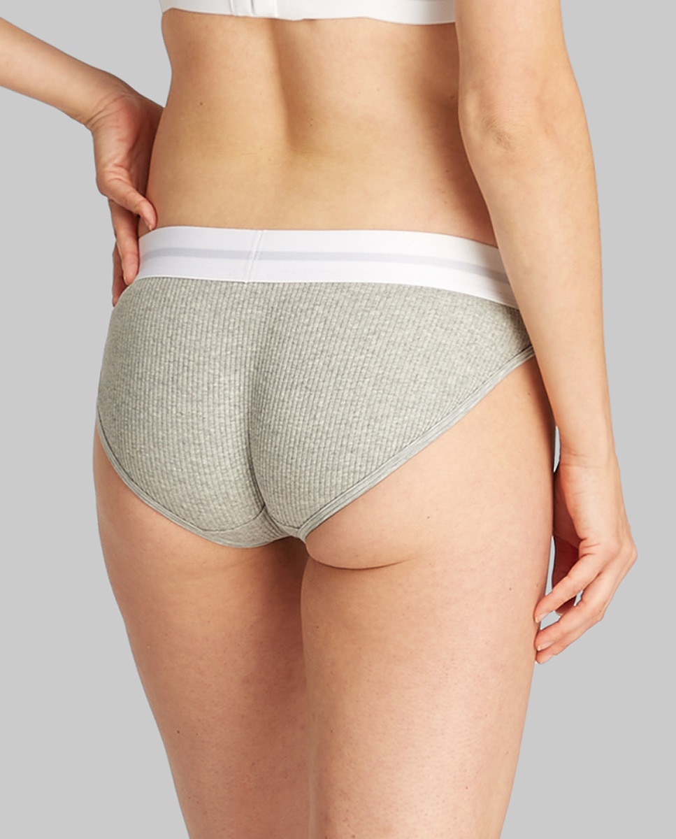 Cueca Clássica Modal Rib Cinzento-claro-2