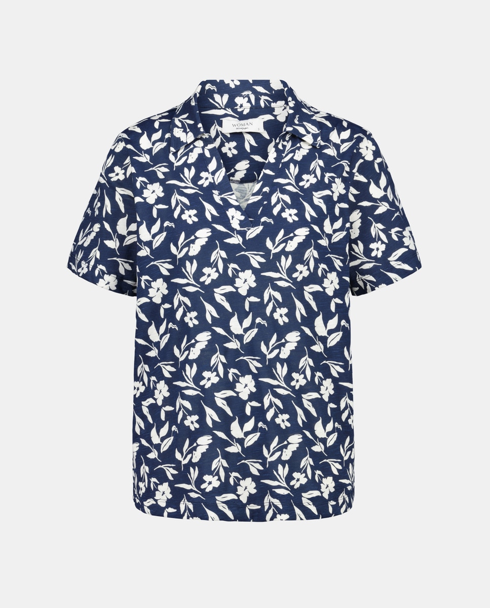 Polo Estampado Azul-4