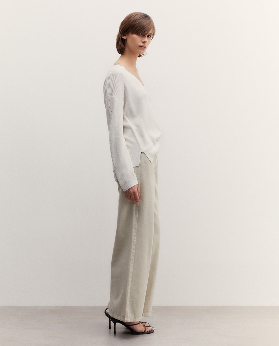 Camisola de Malha Pérola Branco-4