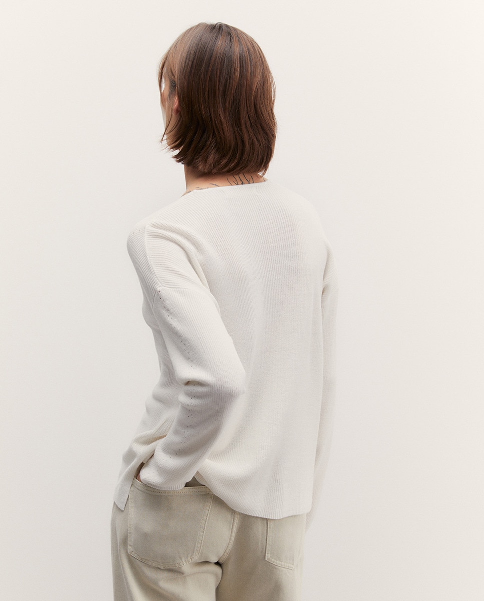 Camisola de Malha Pérola Branco-2