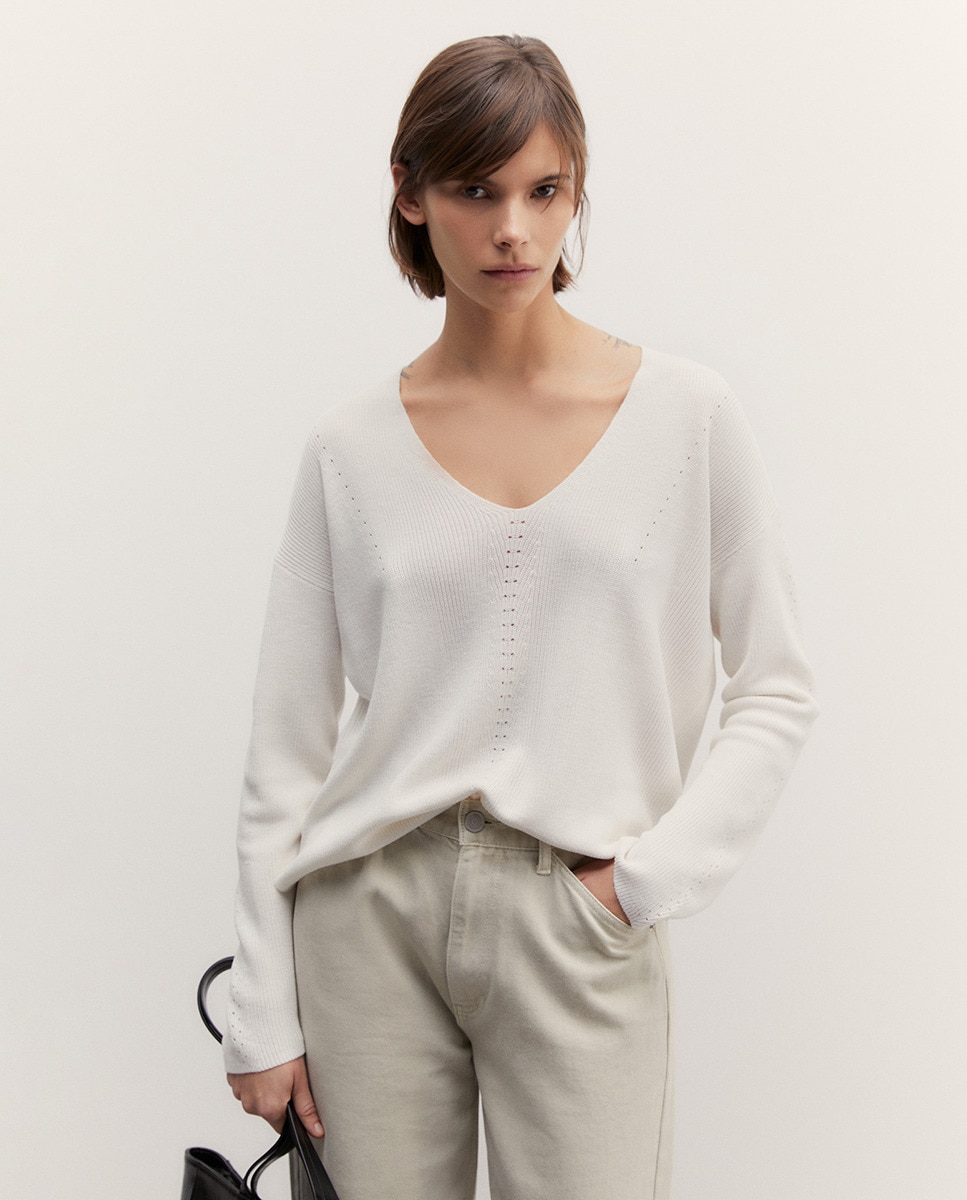 Camisola de Malha Pérola Branco-1