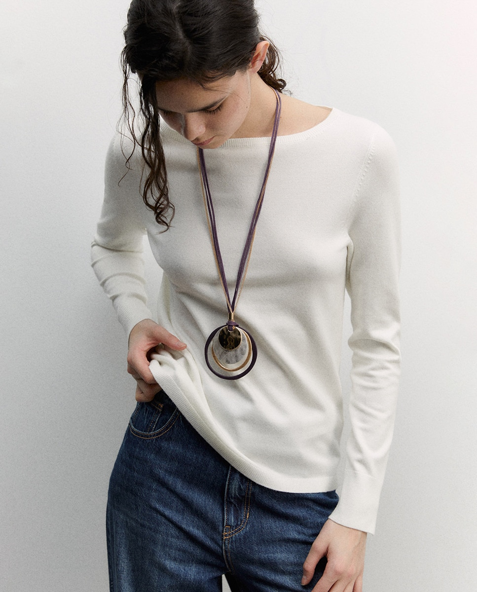 Camisola de Malha Básica Branco-1