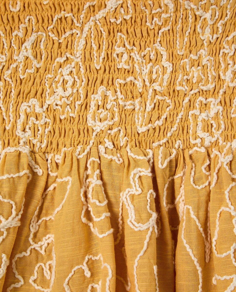 Saia Fluida com Elásticos Amarelo-5