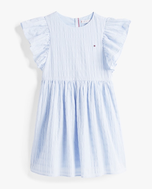 Imagem 0 de Vestido de Bebé com Manga Curta e Efeito de Textura com Folhos