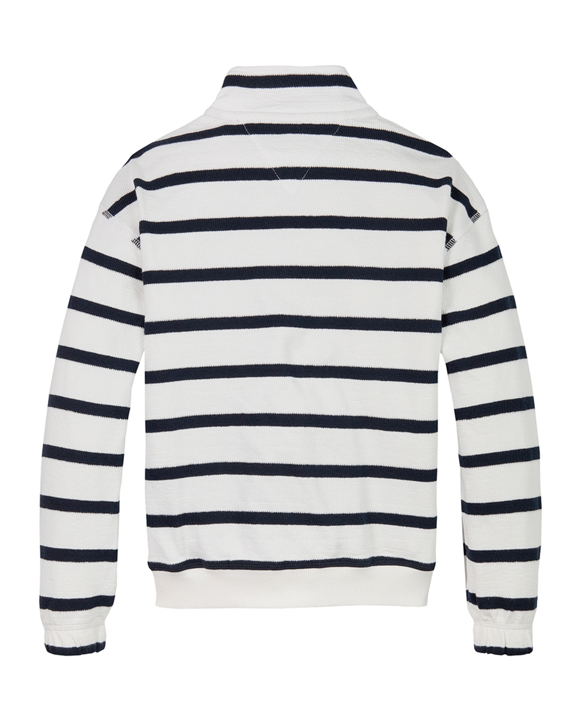 Sweatshirt às Riscas com Gola em Bico e Meio Fecho de Correr Multicolor-2