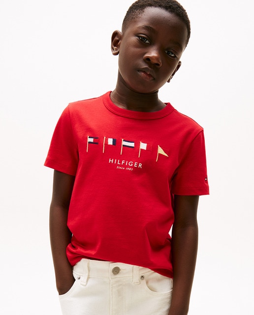 Imagem 0 de T-shirt Lisa de Manga Curta com Gola Redonda e Logótipo à Frente