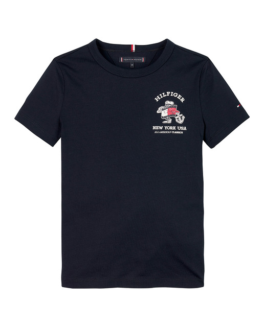 Imagem 0 de T-shirt Lisa de Bebé com Manga Curta, Gola Redonda e Logótipo com Desenho