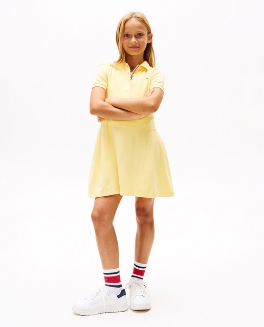 Imagem 0 de Vestido Tipo Polo Liso com Manga Curta