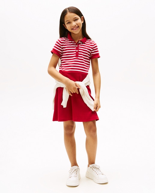 Imagem 0 de Vestido de Malha com Desenho de Polo e Manga Curta