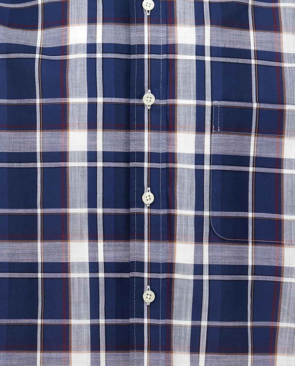 Camisa de Popelina aos Quadrados Azul-marinho-5