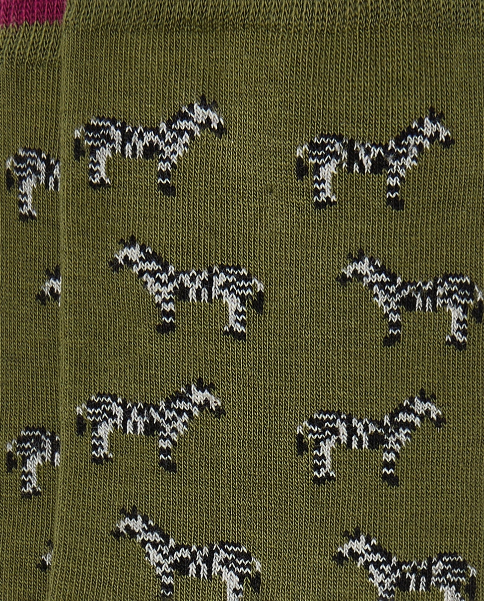 Meias Regular Zebra - Verde Verde-2