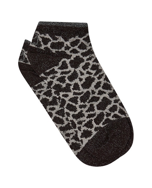 Imagen 0 de Calcetín tobillero de lurex leopardo beige.