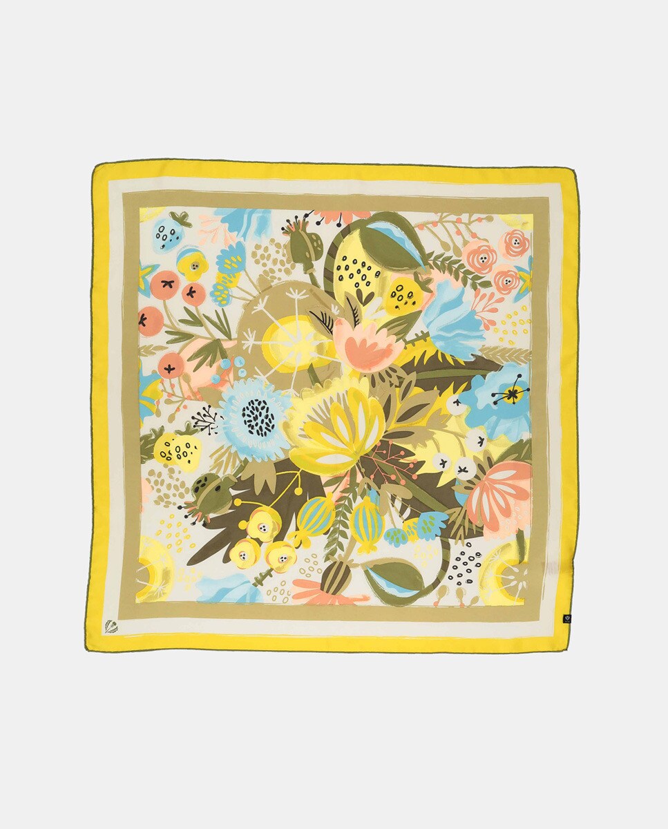 Lenço de Estampado Floral Multicolor-1