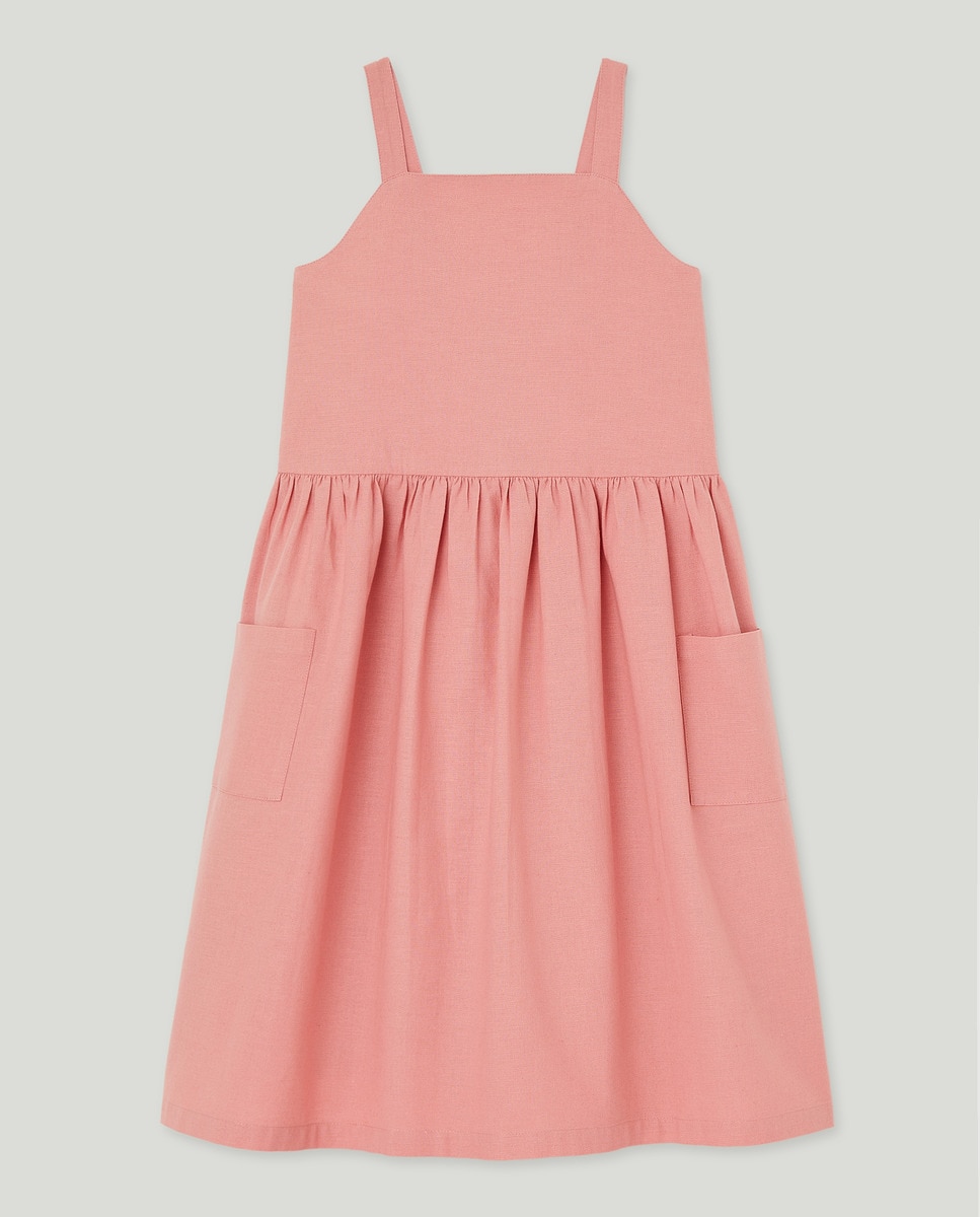 Vestido niña tirantes lazo espalda Coral-1