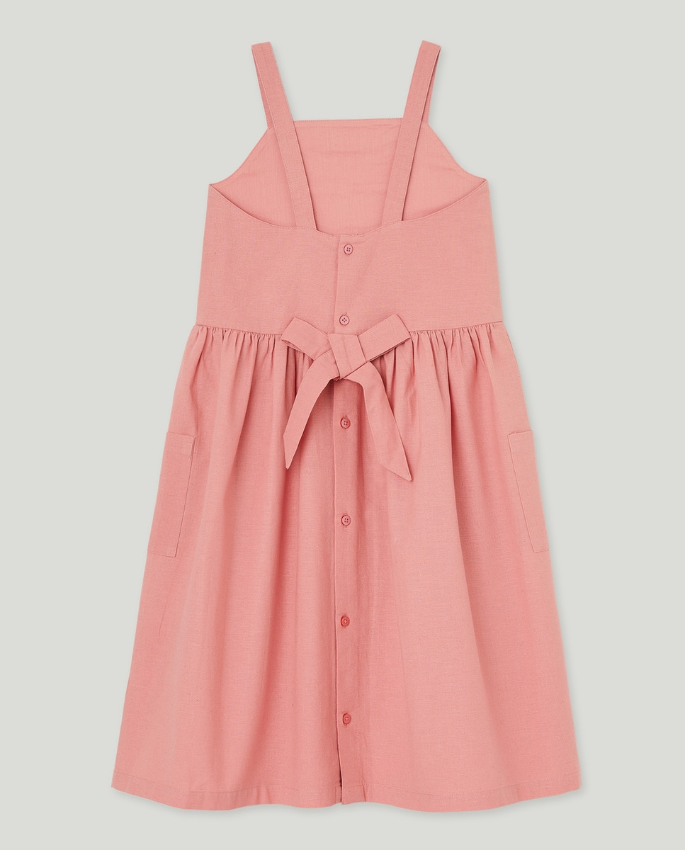 Vestido niña tirantes lazo espalda Coral-2