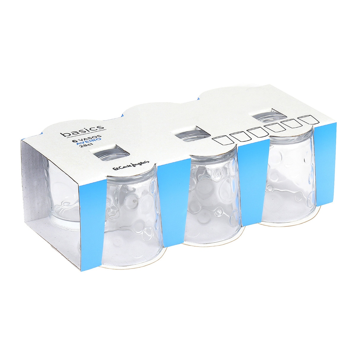 Juego de 6 vasos Aveiro Basics El Corte Inglés Cristal-3