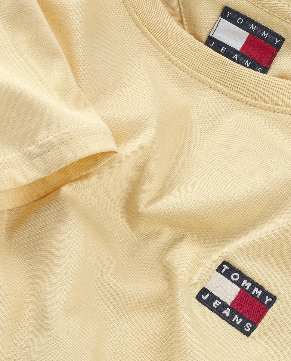 T-shirt Cropped Fit com Manga Curta Amarelo-3