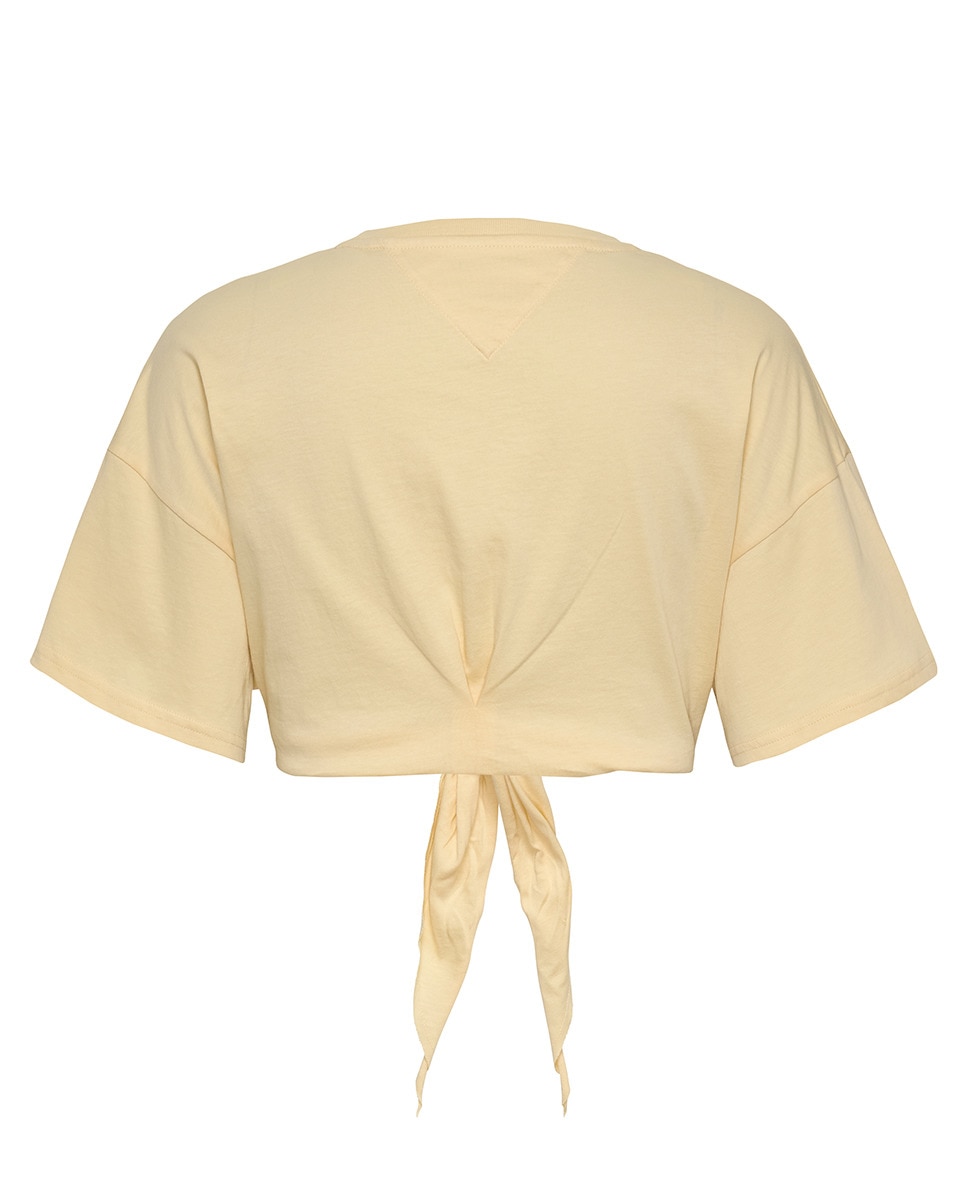 T-shirt Cropped Fit com Manga Curta Amarelo-2