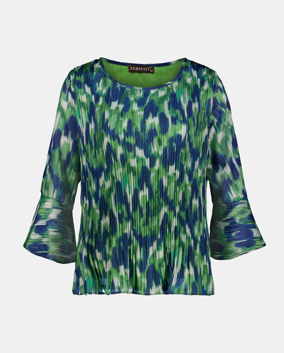 Blusa estampada de mulher com manga 3/4 Verde-4