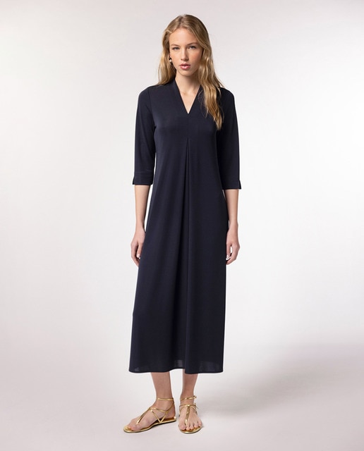 Imagem 0 de Vestido de Tecido Liso com Prega à Frente