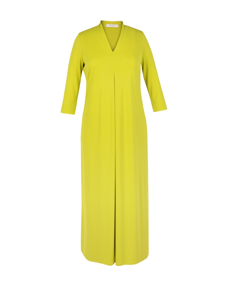 Vestido de Tecido Liso com Prega à Frente Verde-claro-5