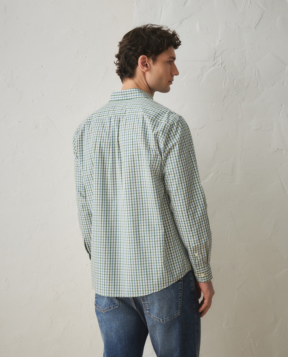 Camisa aos Quadrados com Manga Comprida Multicolor-3