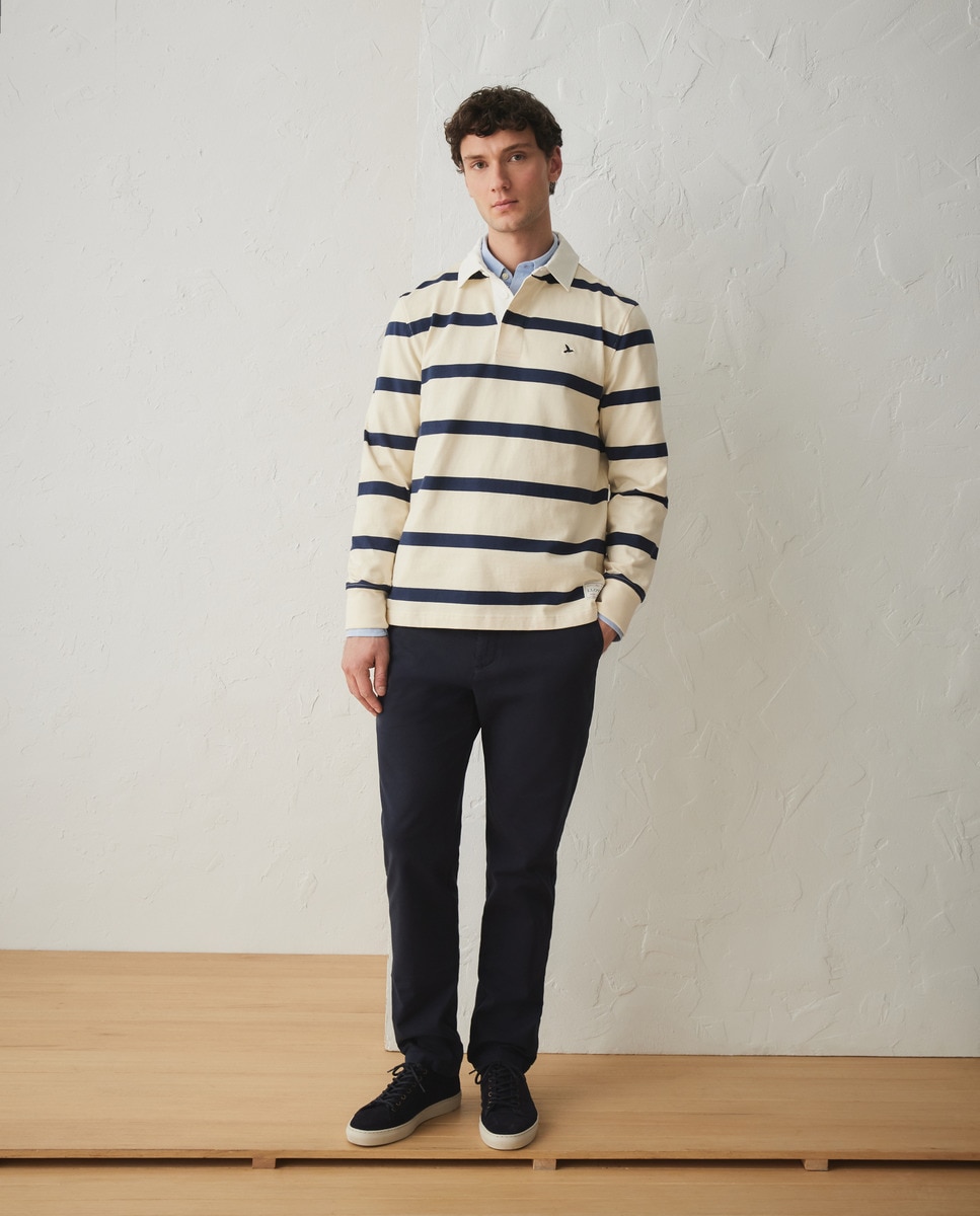 Polo de Manga Comprida Azul-2