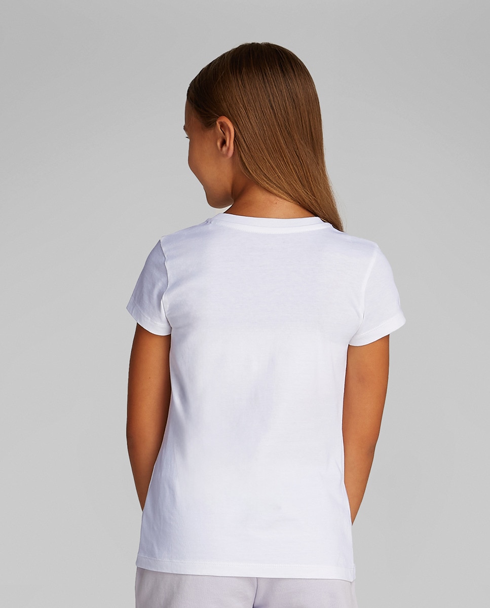 T-shirt de Manga Curta com Logótipo em Cursivo Branco-2