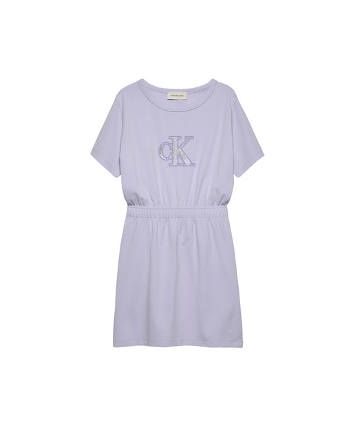 Imagen 0 de Vestido de niña manga corta con logo metalizado