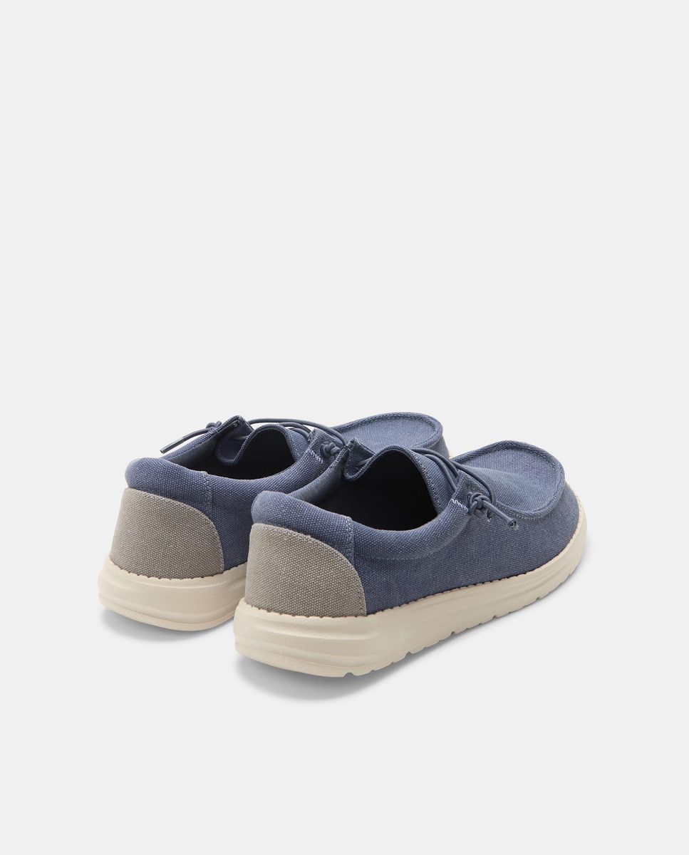 Sapatilhas com Atacadores em Lona 410 Azul Claro-3