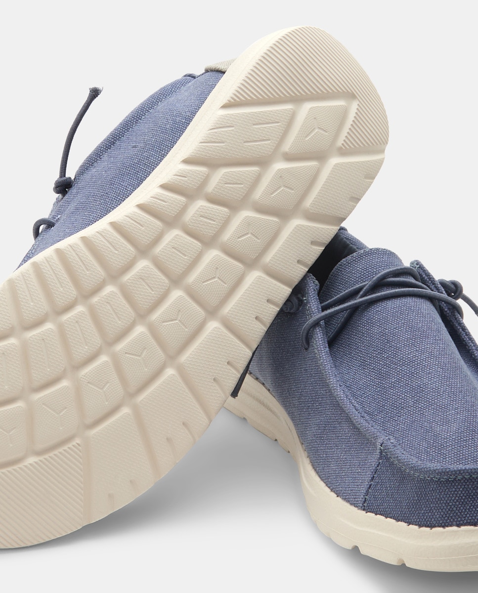 Sapatilhas com Atacadores em Lona 410 Azul Claro-5