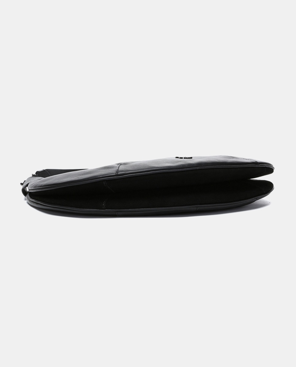 Mala de Ombro Oceans Diary em Pele - Preto Preto-4
