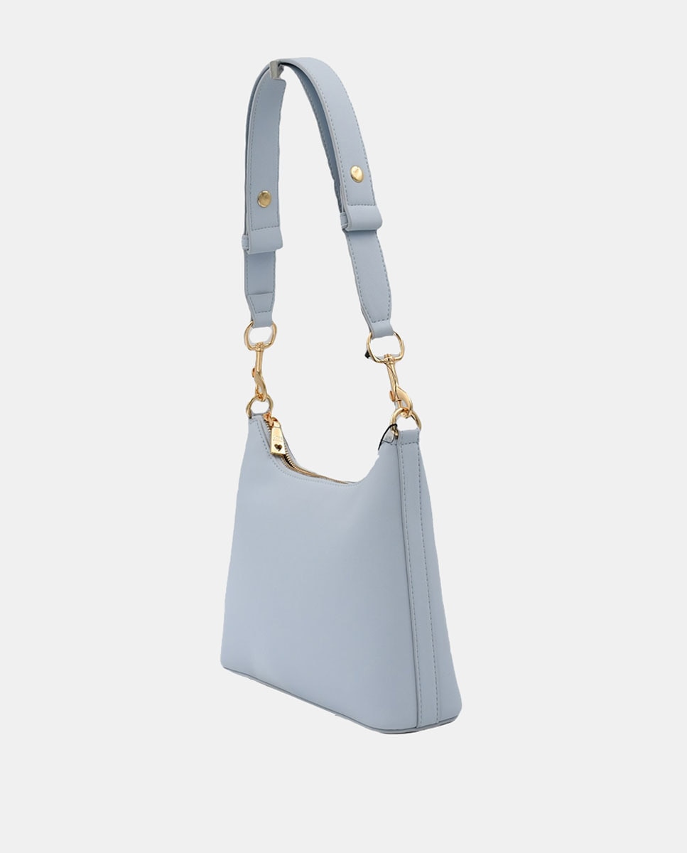 Mala de Ombro com Alça Amovível Azul-claro-2