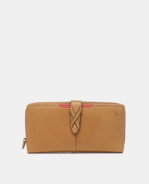 Imagen 0 de Cartera grande Oceans Diary en piel cognac