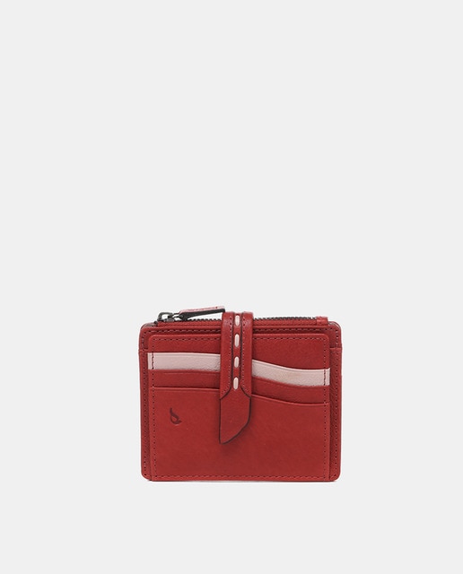 Imagen 0 de Tarjetero Oceans Diary en piel roja