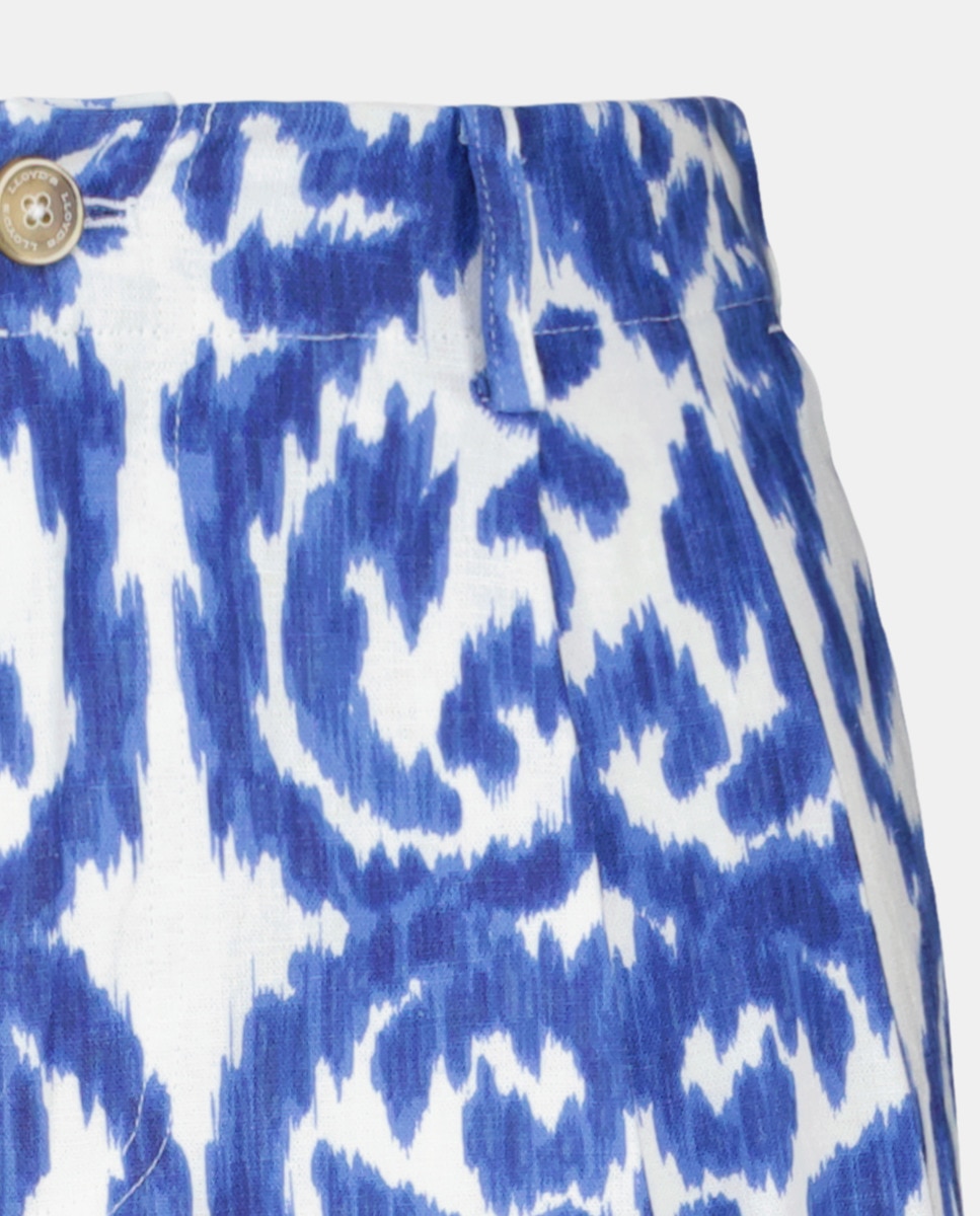 Bermudas de Linho Estampadas Azul-5